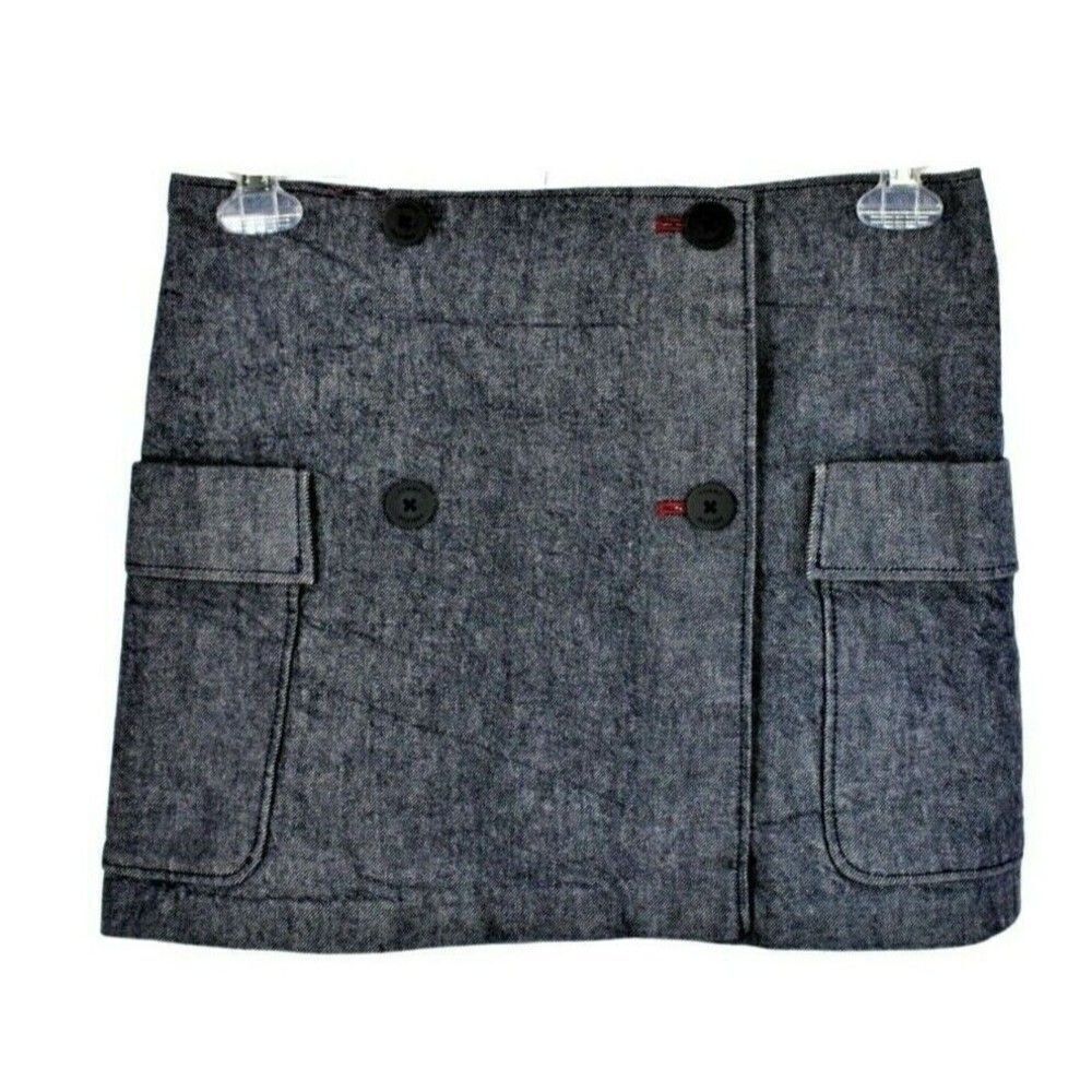 Denim Wrap Mini Skirt VINTAGE Y2K Button- Front Flap Pockets SZ 6 Tommy Hilfiger